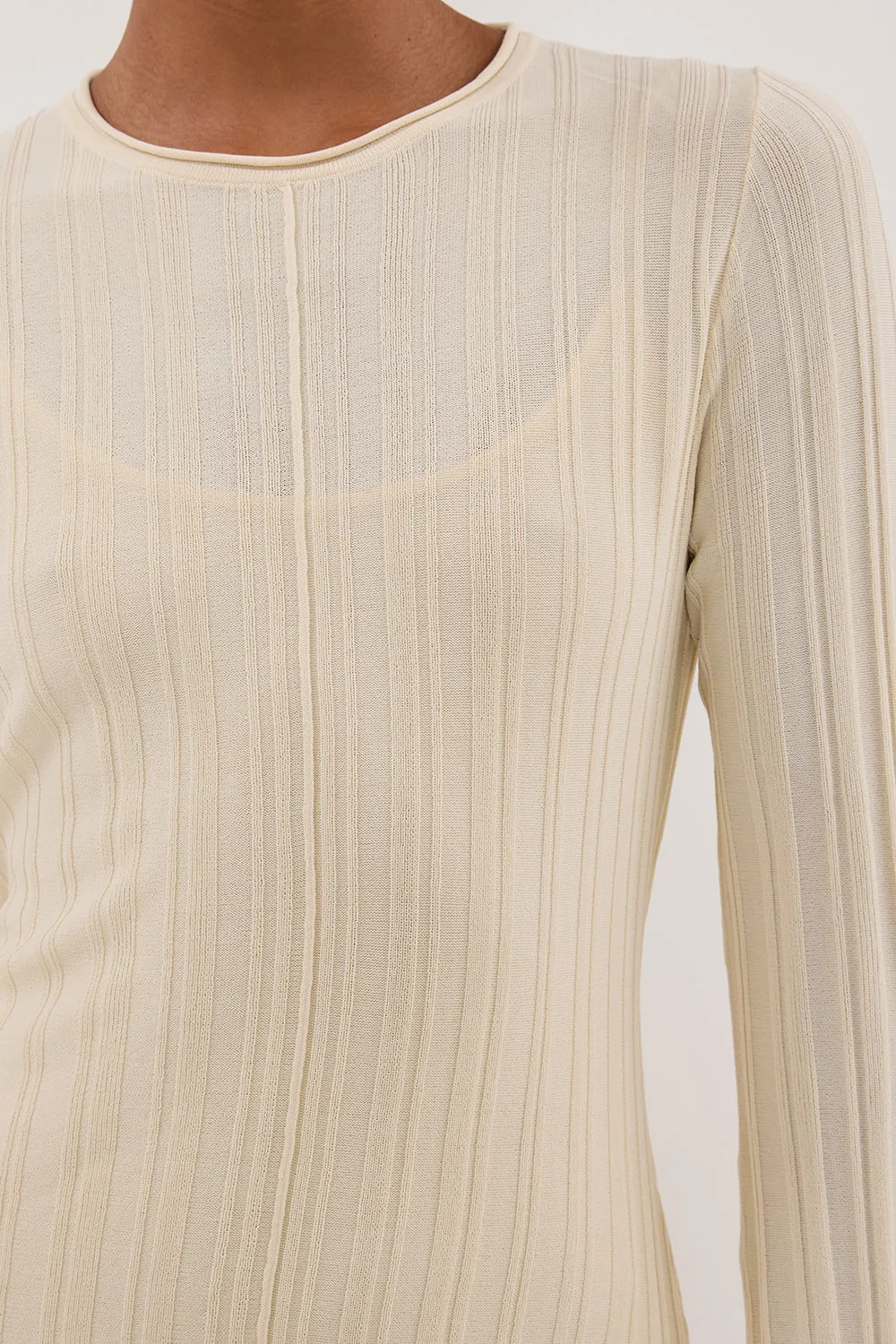 SYLVIA CREAM KNIT MIDI DRESS