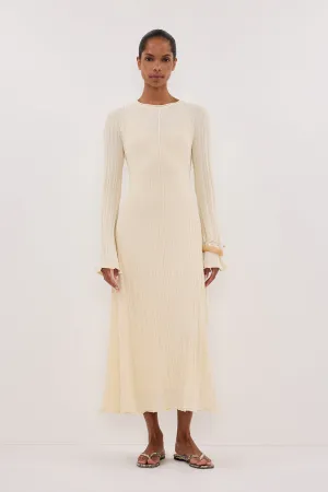 SYLVIA CREAM KNIT MIDI DRESS