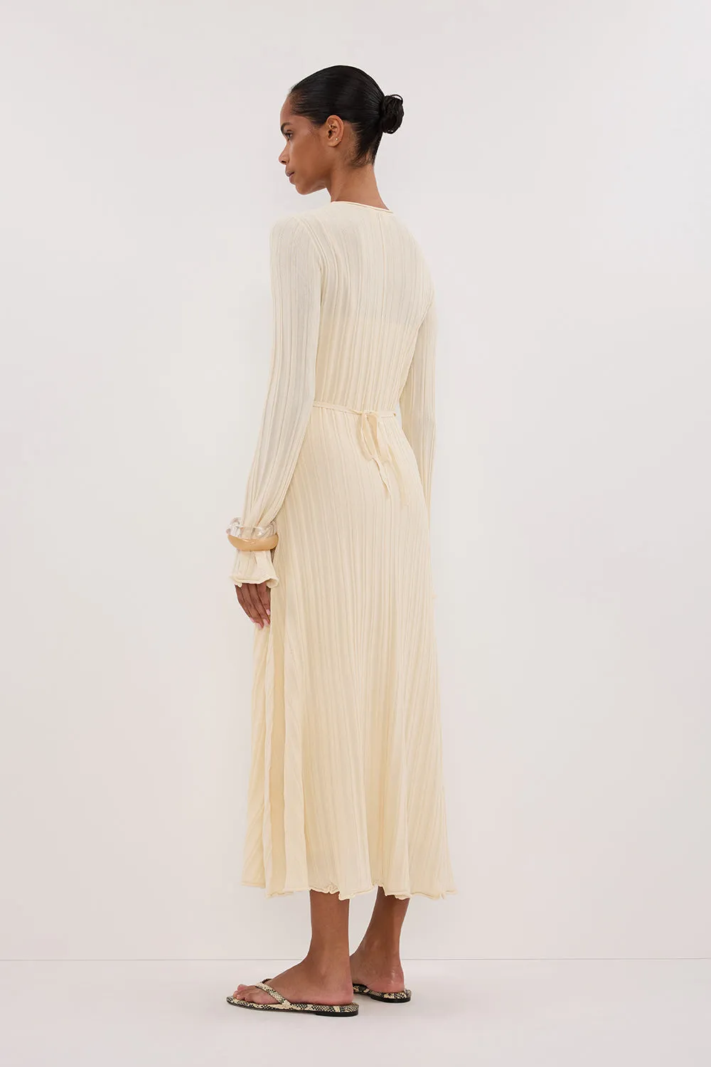 SYLVIA CREAM KNIT MIDI DRESS