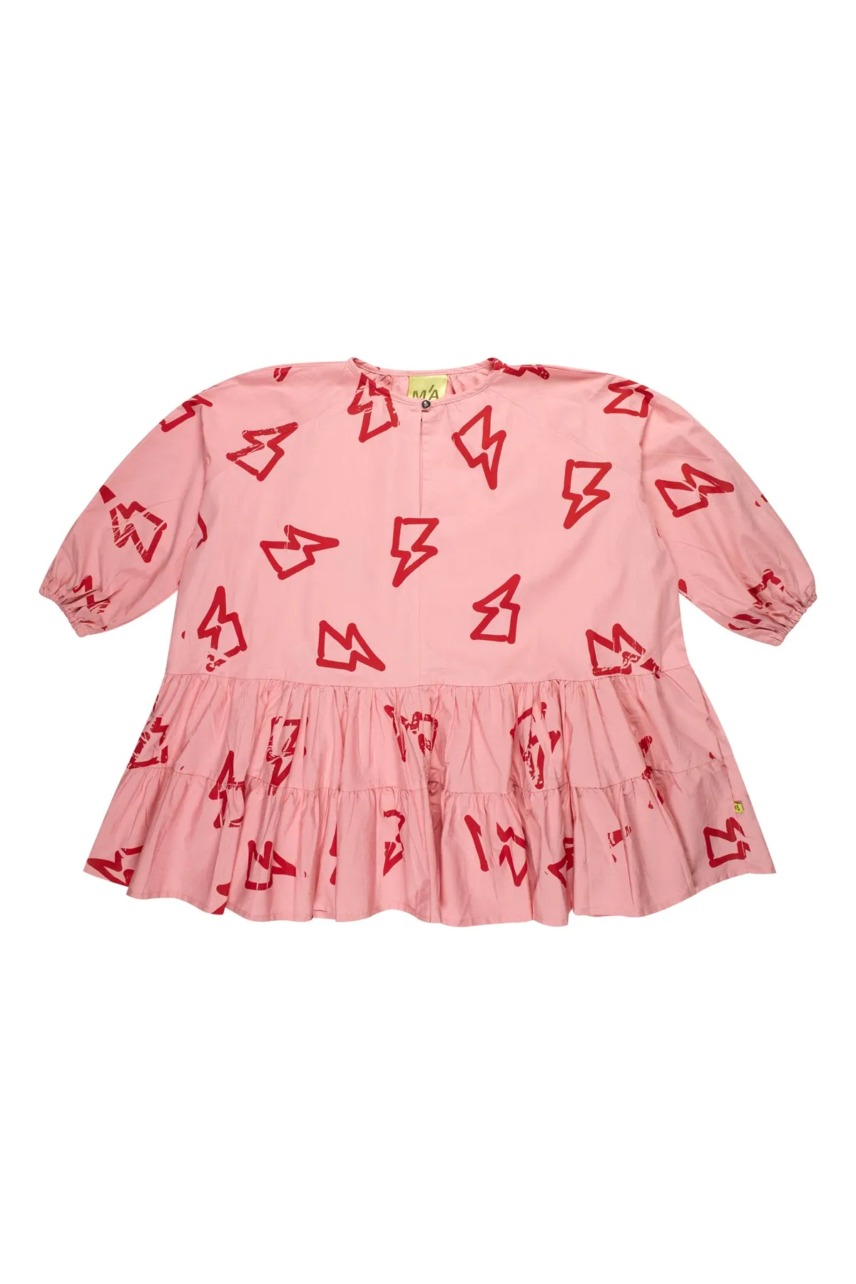 THUNDER PRINT GATHERED DRESS