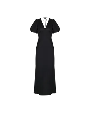 UMA SATIN DRESS BLACK