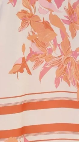 Valene Pants - Orange/White Print