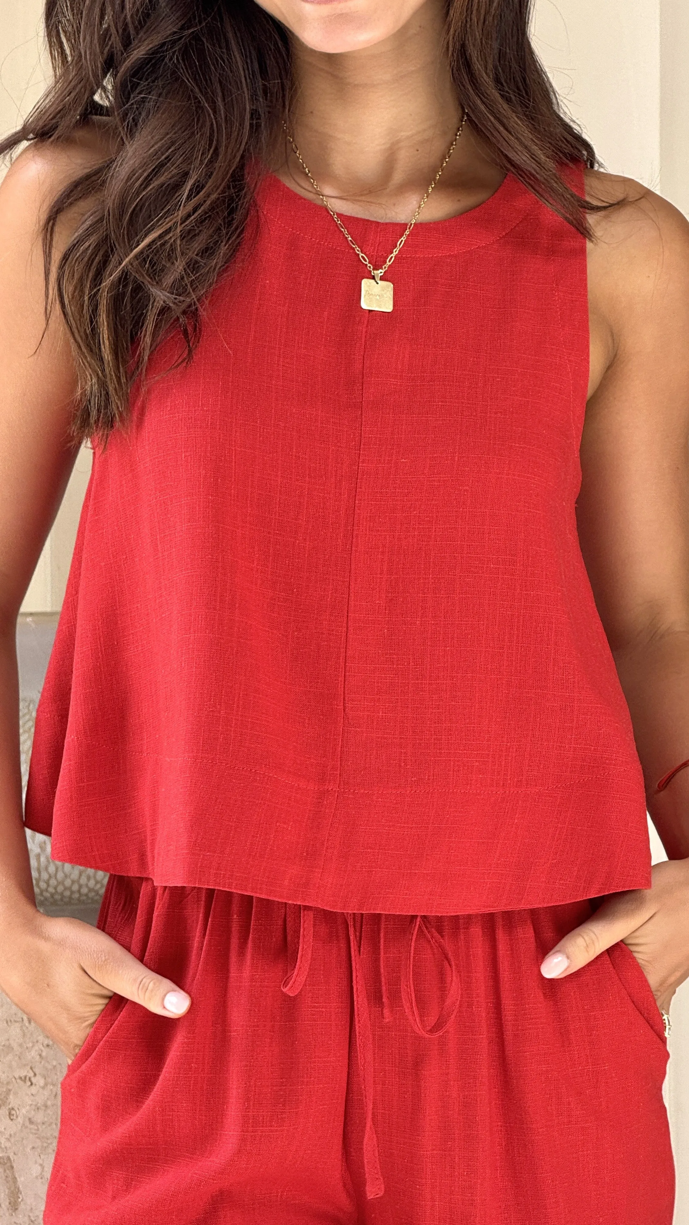 Valene Pants - Red
