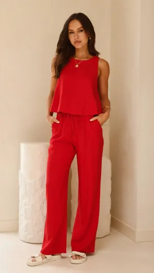 Valene Pants - Red