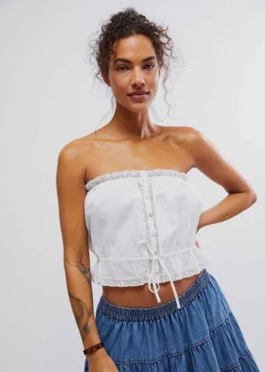 Wistful Daydream Tube Top - Optic White