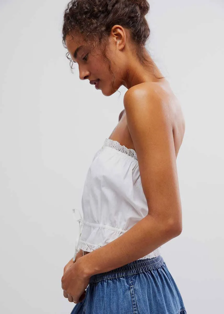 Wistful Daydream Tube Top - Optic White