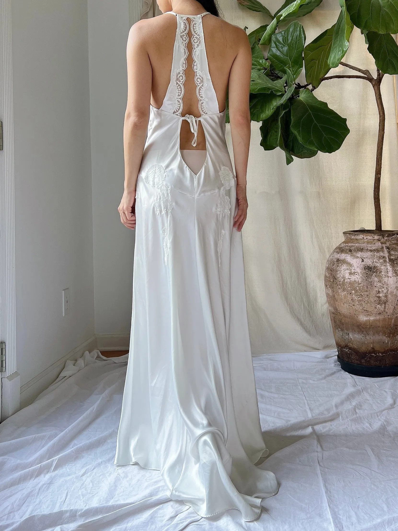Y2K Satin and Lace Slip - XS/S