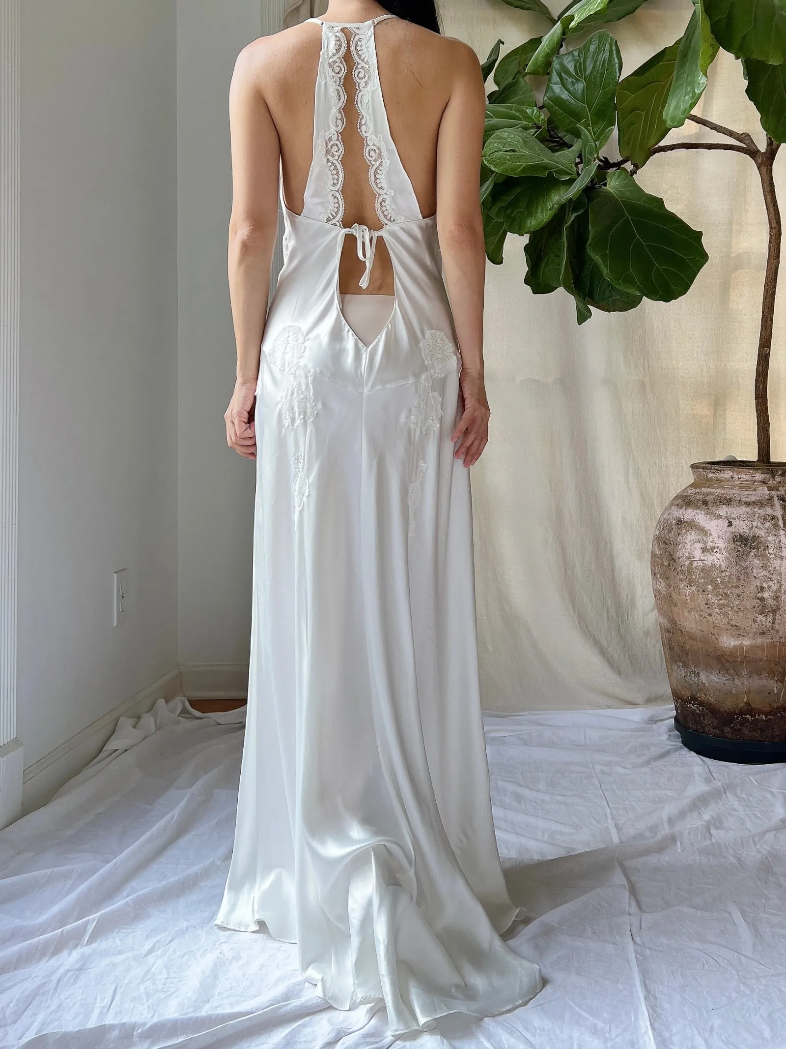 Y2K Satin and Lace Slip - XS/S