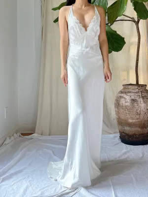Y2K Satin and Lace Slip - XS/S