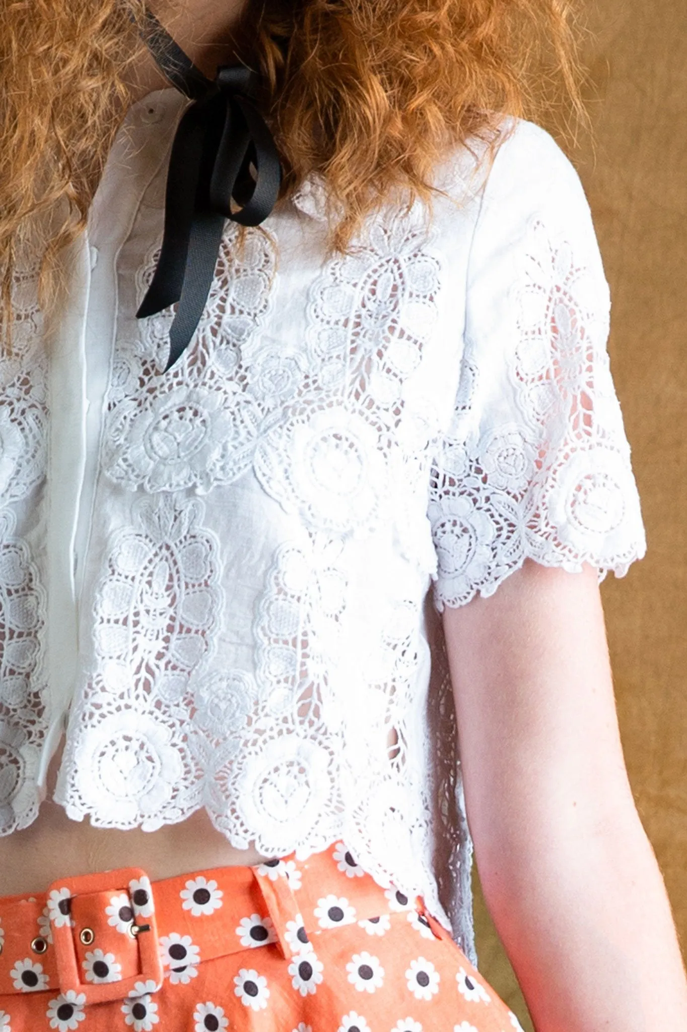 Zola Dragonfly Roselle Snap Button Crop Shirt